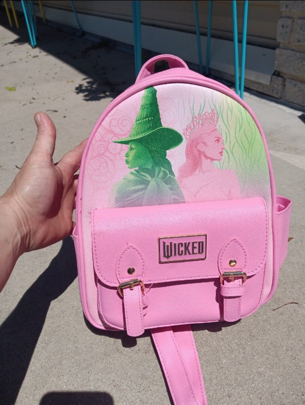 NWT Wicked Glinda Elphaba Pink Bioworld Backpack Claire's Exclusive